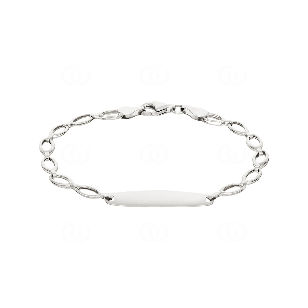 Gravurarmband / ID-Bracelet 750/18 K Weissgold 3.7 mm