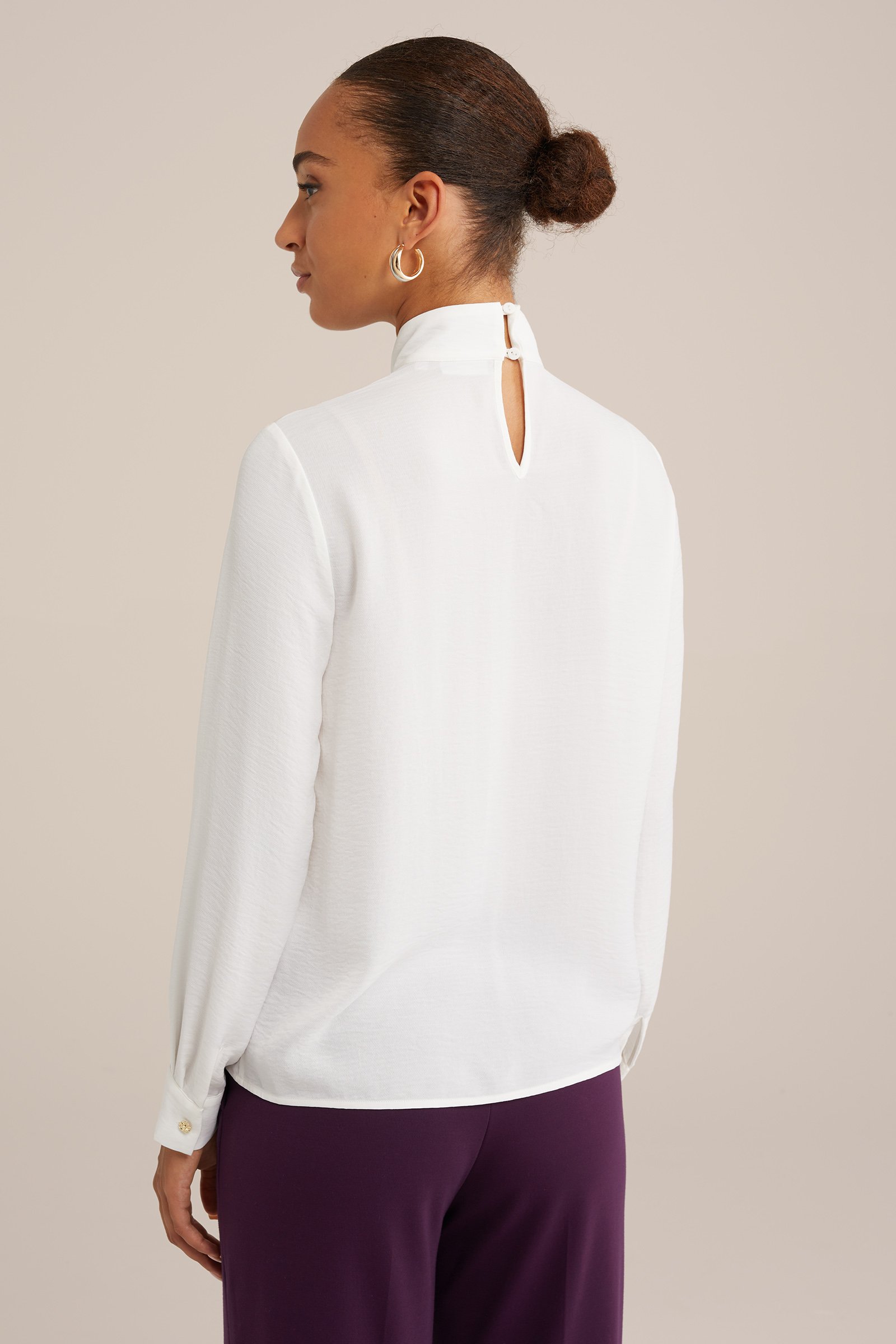 blouse met plooidetail WE Fashion Wit