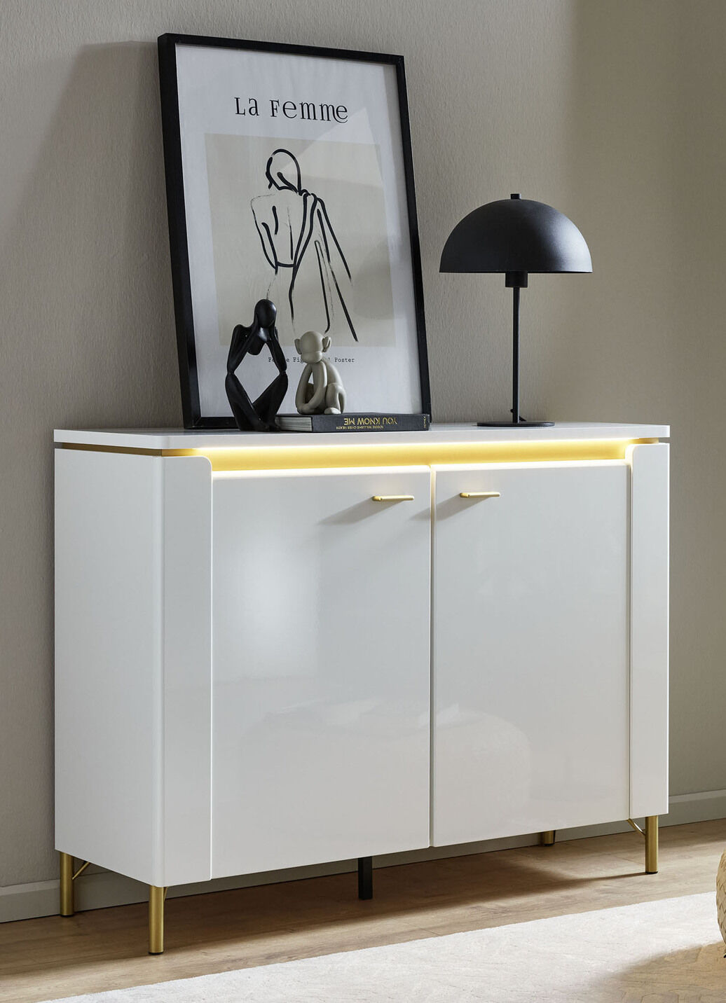 Kommode mit LED-Beleuchtung und Softclose