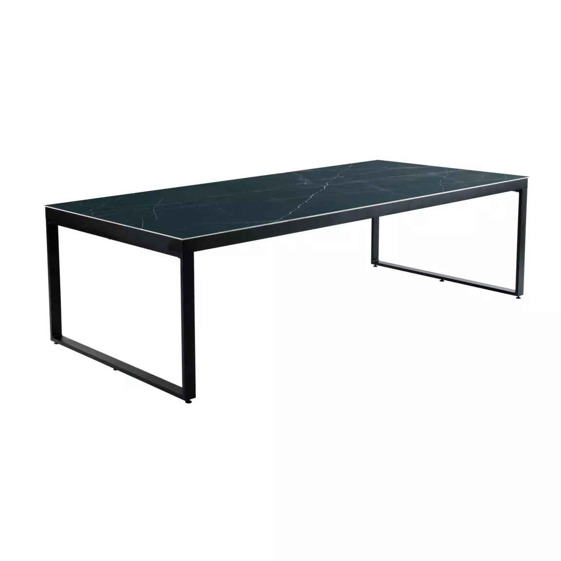 Table de jardin en aluminium et céramique 10 places (240 x 120 cm) Kore Noir marbré
