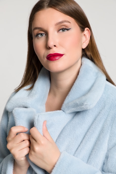 Webpelz-Jacke, Reverskragen, Druckknöpfe, kuschelweich