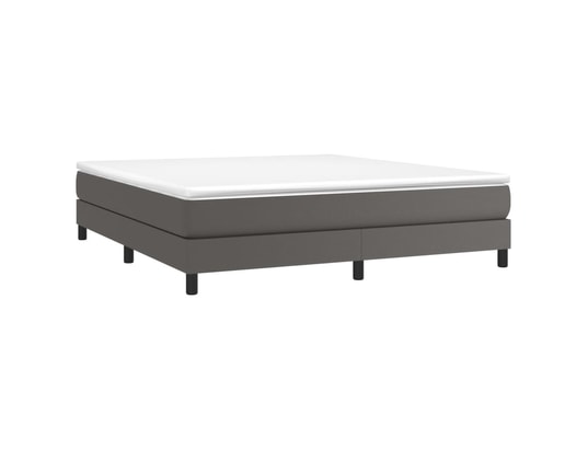 VIDAXL - Sommier 180 x 200 Sommier à ressorts de lit gris 180x200 cm similicuir