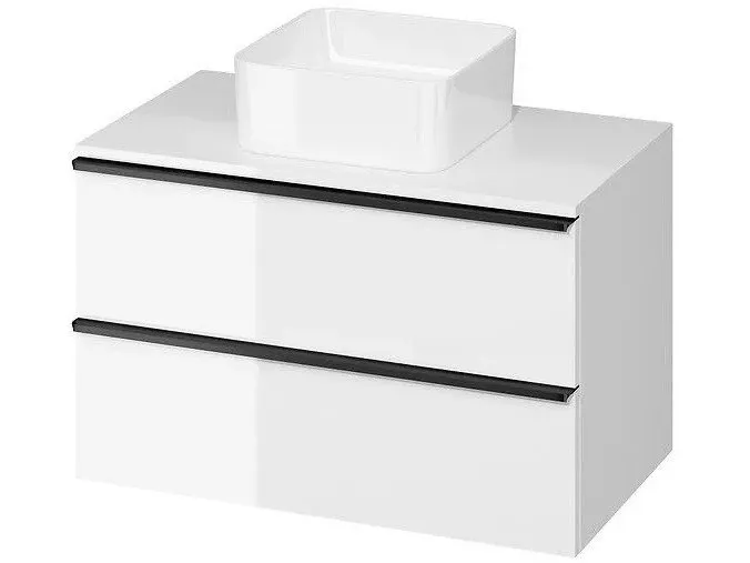 Cersanit S522-027 VIRGO 80 WHITE CABINET WITH BLATH WHITE HANDLE BLACK ZMONT // CER.VIRGO-BLAT-80-BIAŁA-UCH-CZ