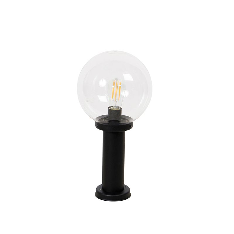 Staande buitenlamp zwart met heldere bol 50 cm IP44 - Sfera