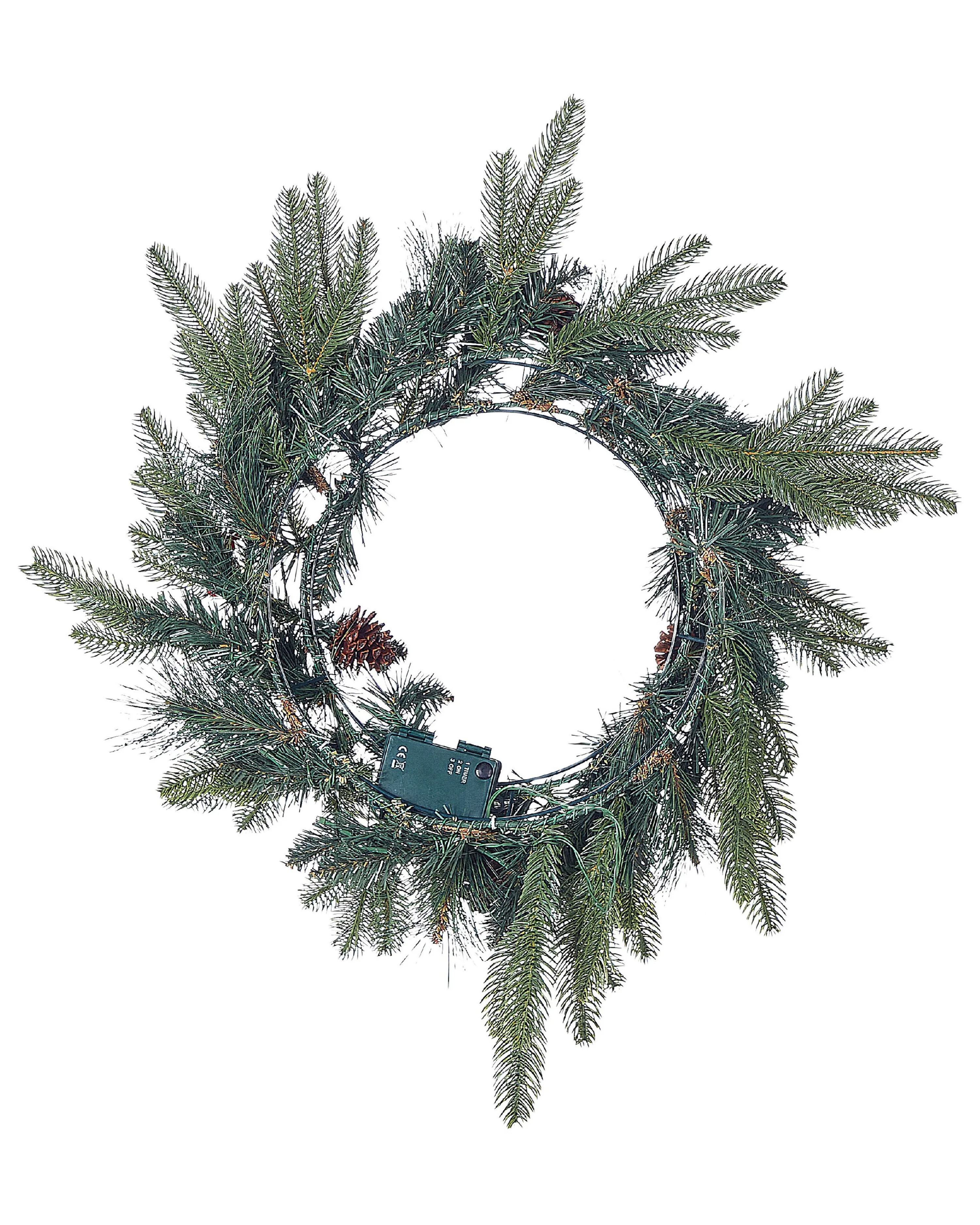 Kerstkrans LED WHITEHORN Donkergroen 50 cm