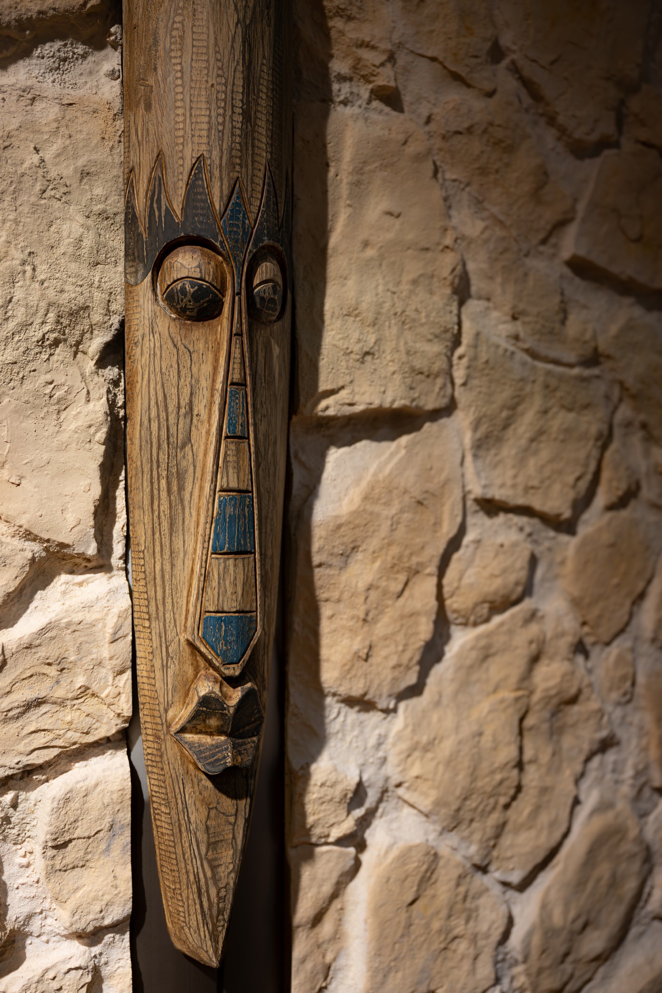 Maske 'Africa' Vogelkopf, natur, H 102 cm, B 13 cm, T 7 cm von fischer's lagerhaus