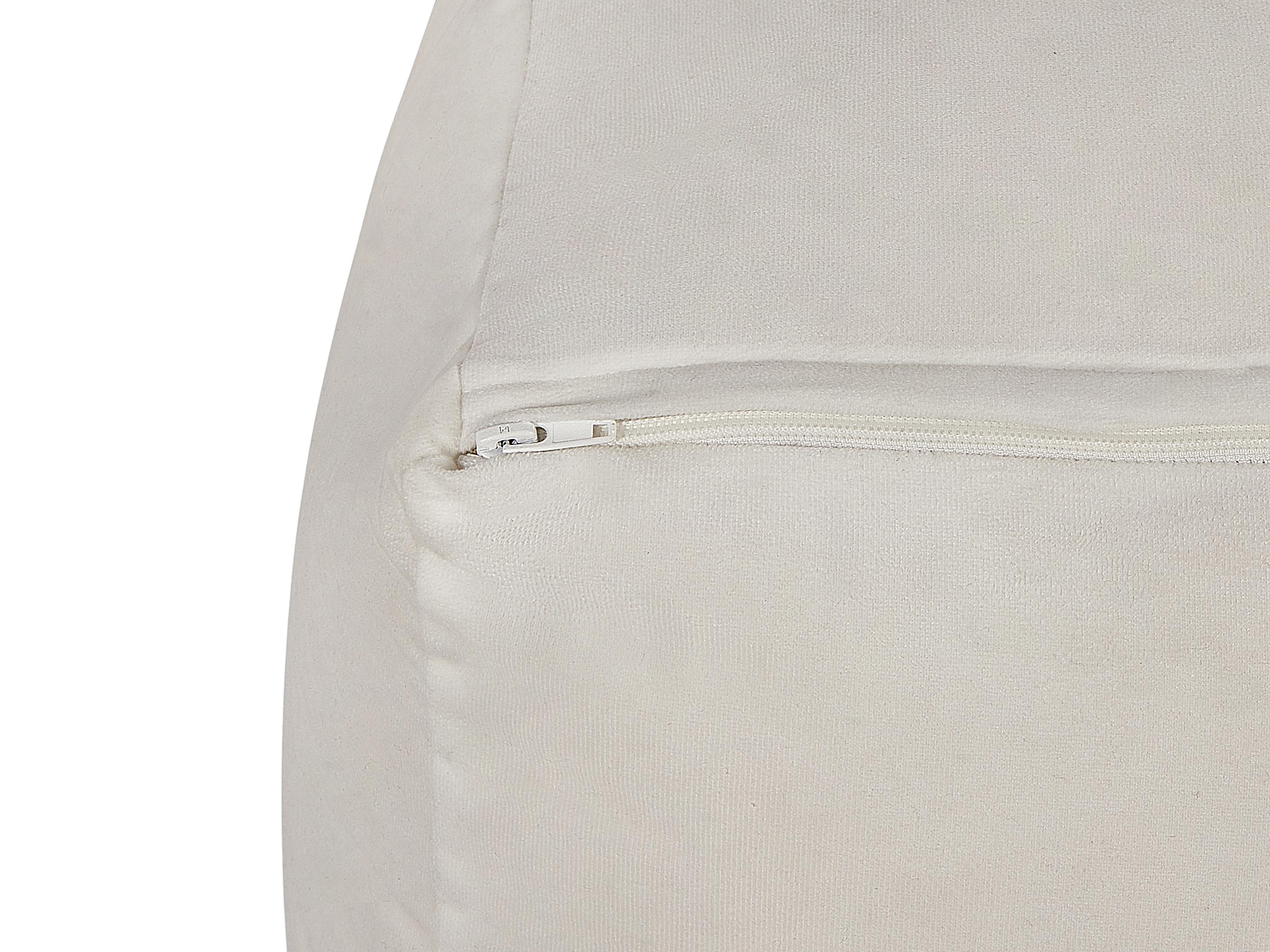 Poef DAREYN Fluweel Lichtbeige