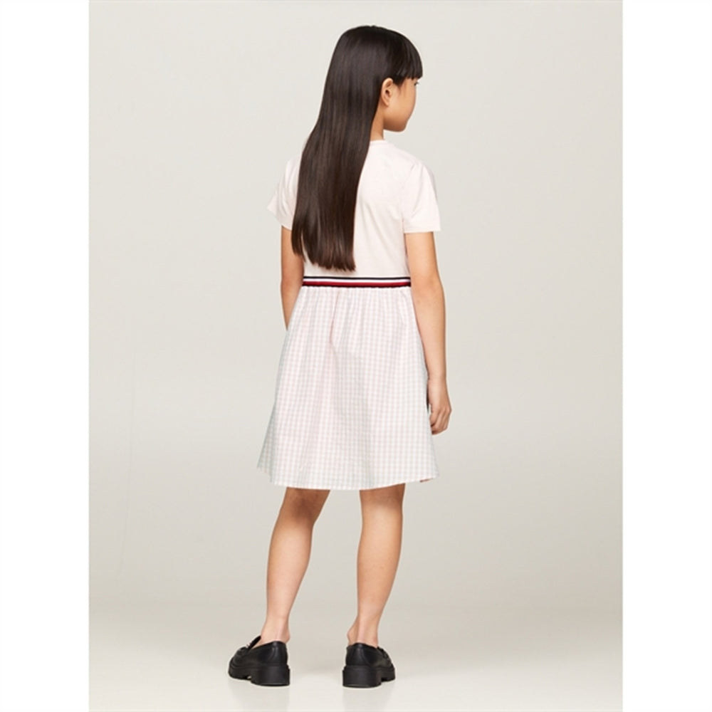 Køb Tommy Hilfiger Gingham Combi Kjole Whimsy Pink Check