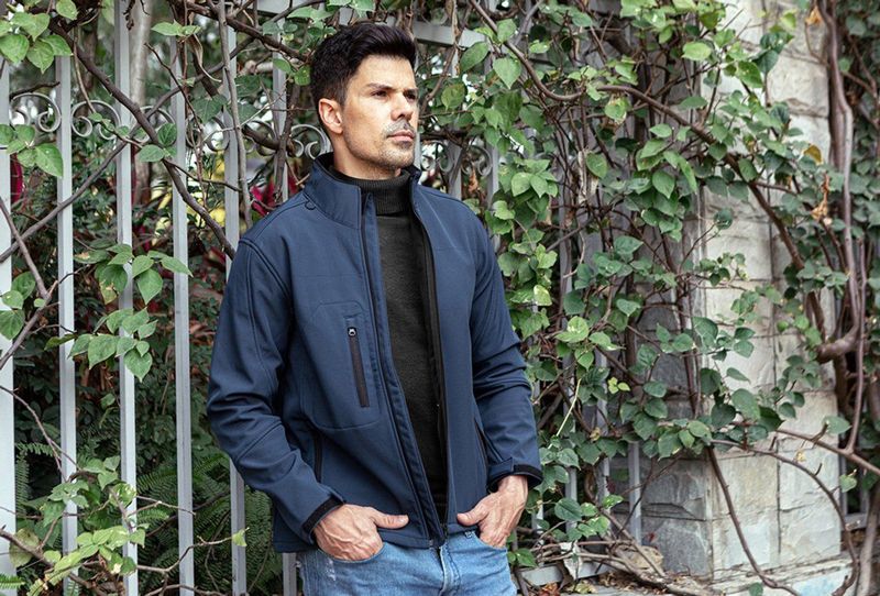 Milanoro - Wind- en Waterdichte Jas - Navy - Softshell - Met Kap