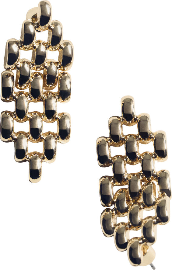 MANGO Link dangling earrings Gold