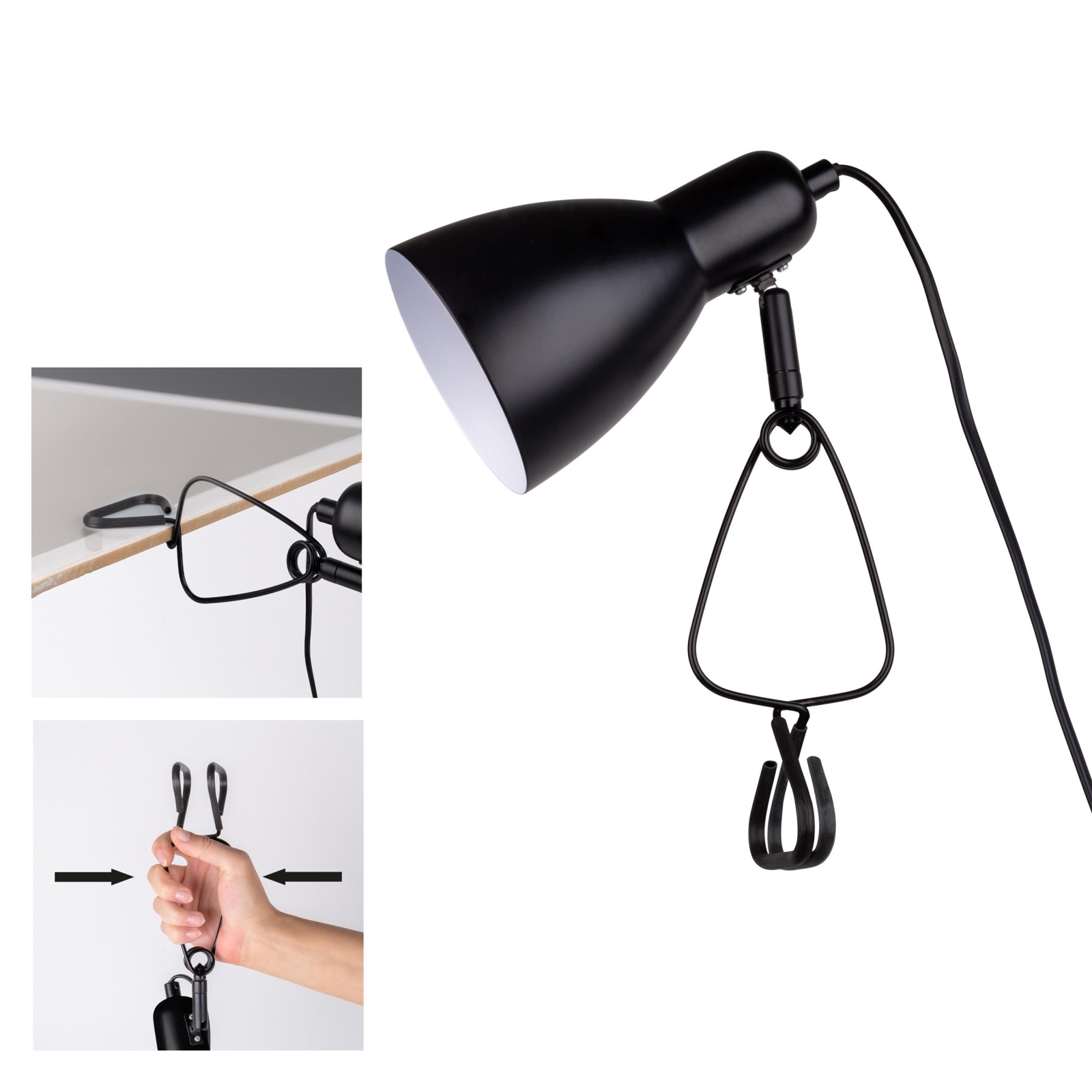 Klemmtischleuchte MARA - schwarz - 28 cm
