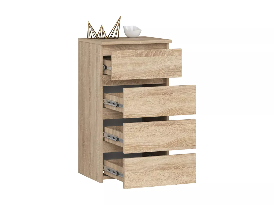Commode AKORD CL4 Chêne Sonoma 40 cm 4 tiroirs façade Chêne Sonoma 40x35x74 cm