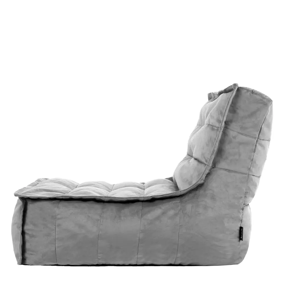 icon Zitzak Lounger Dolce - Fluwelen Zitzak - Houtskool