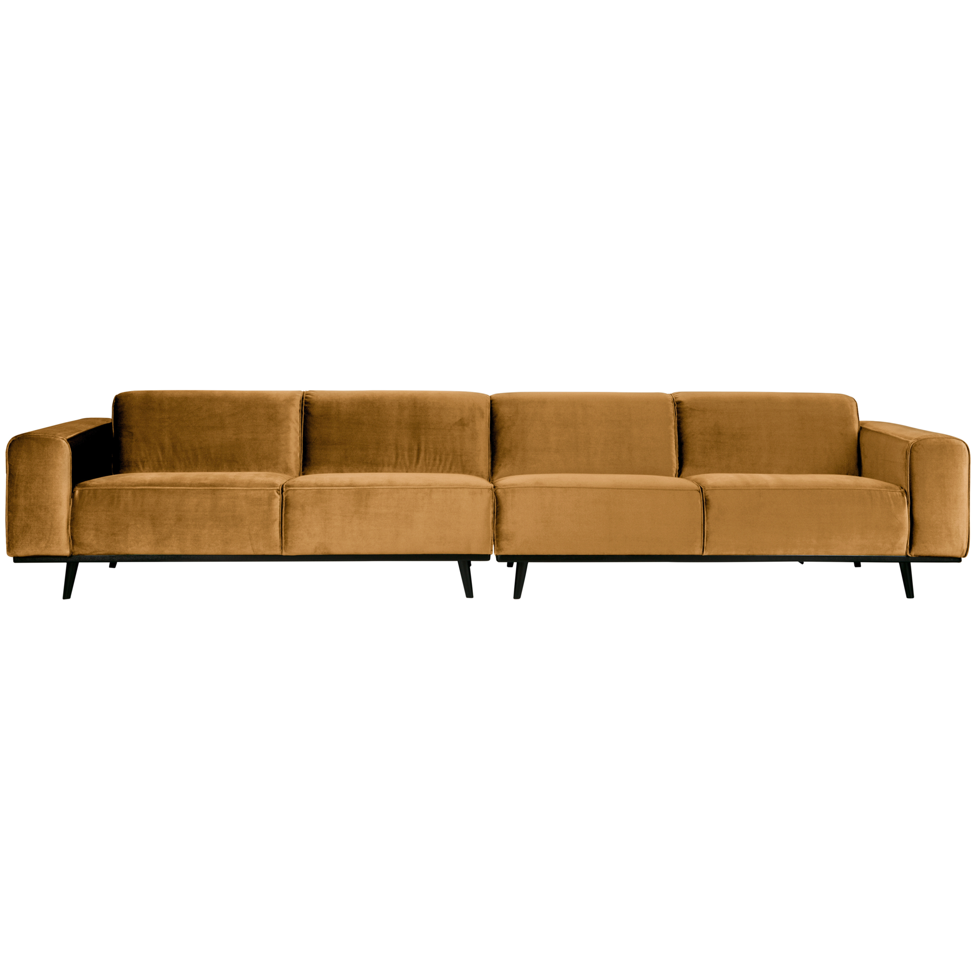 4-zits bank Statement XL Statement XL 4-Zits Bank - 372 cm - Fluweel - Honinggeel