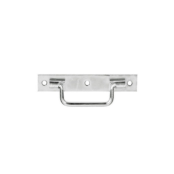 Poignée sur platine longueur 120 mm - acier zingué jaune