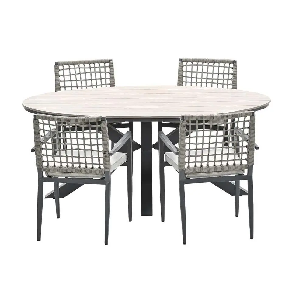 Burela tuinset 5-delig - Tulli tuintafel 180x115xH75 cm