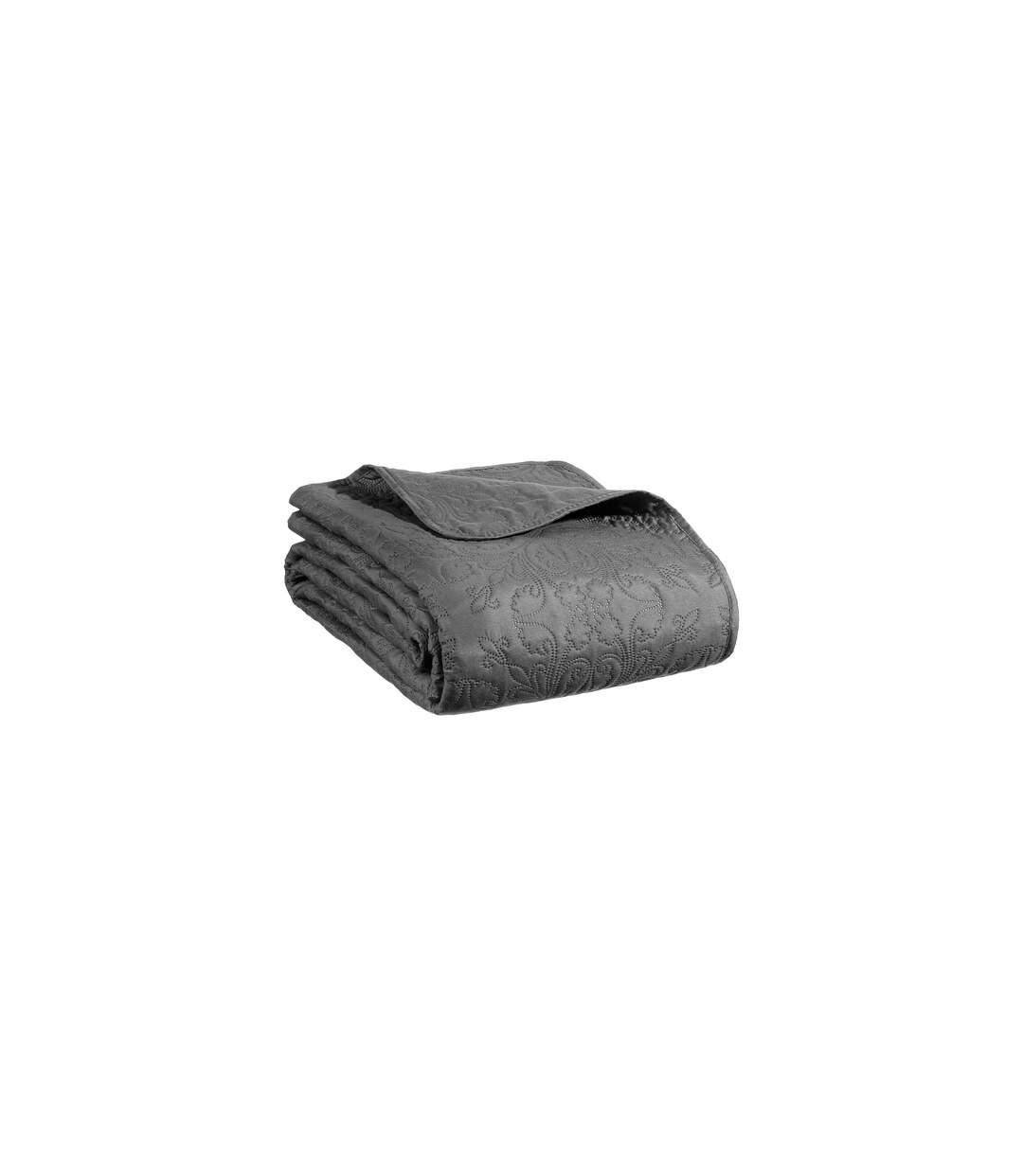 Dessus de lit et 2 taies Arabesque - 260 x 240 cm. - Gris foncé