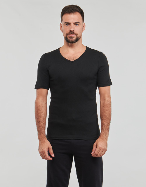 Damart - CLASSIC SHORT SLEEVE V-NECK T SHIRT GRADE 3 - Noir