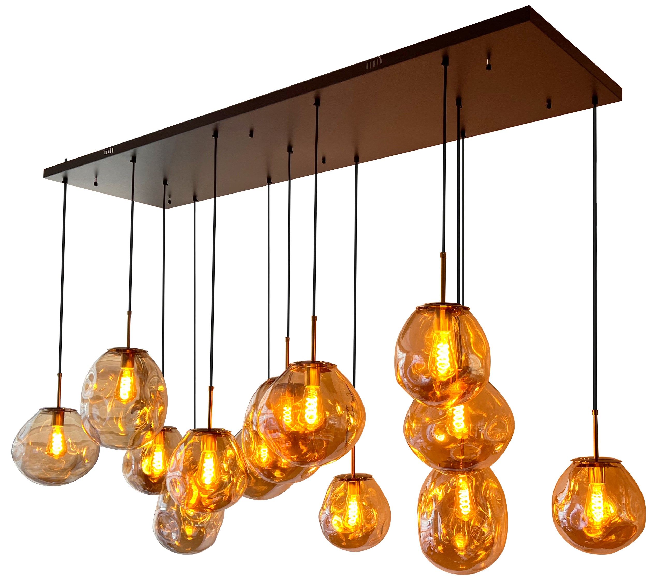Hanglamp 13-lichts Amber Boaz B180 x D50 cm
