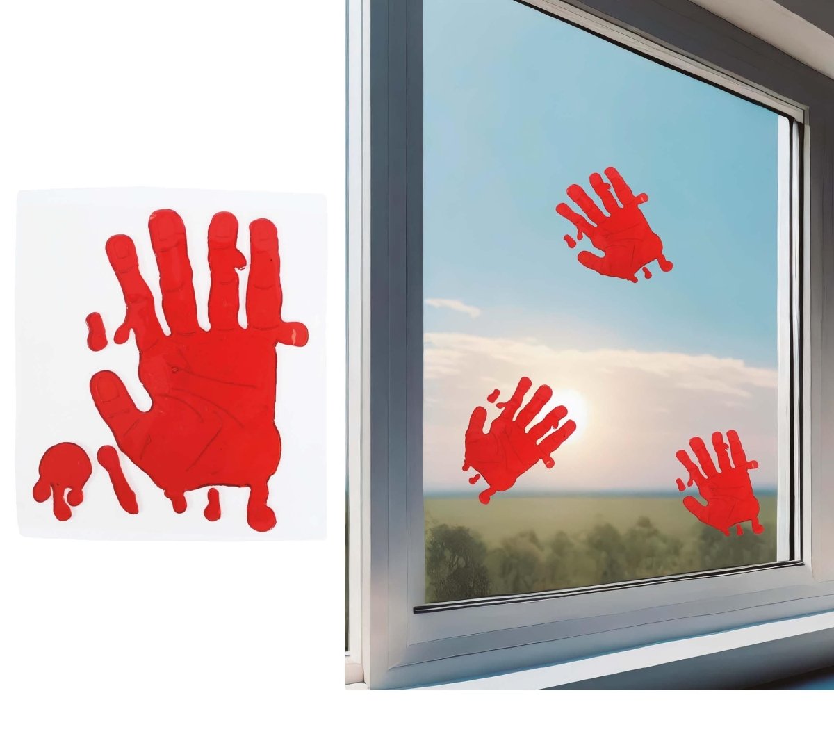 Halloween Bloederige Hand Raamdecoratie 25cm
