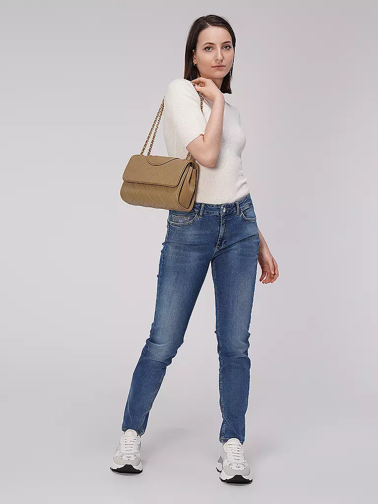 TORY BURCH Ledertasche - Umhängetasche  beige