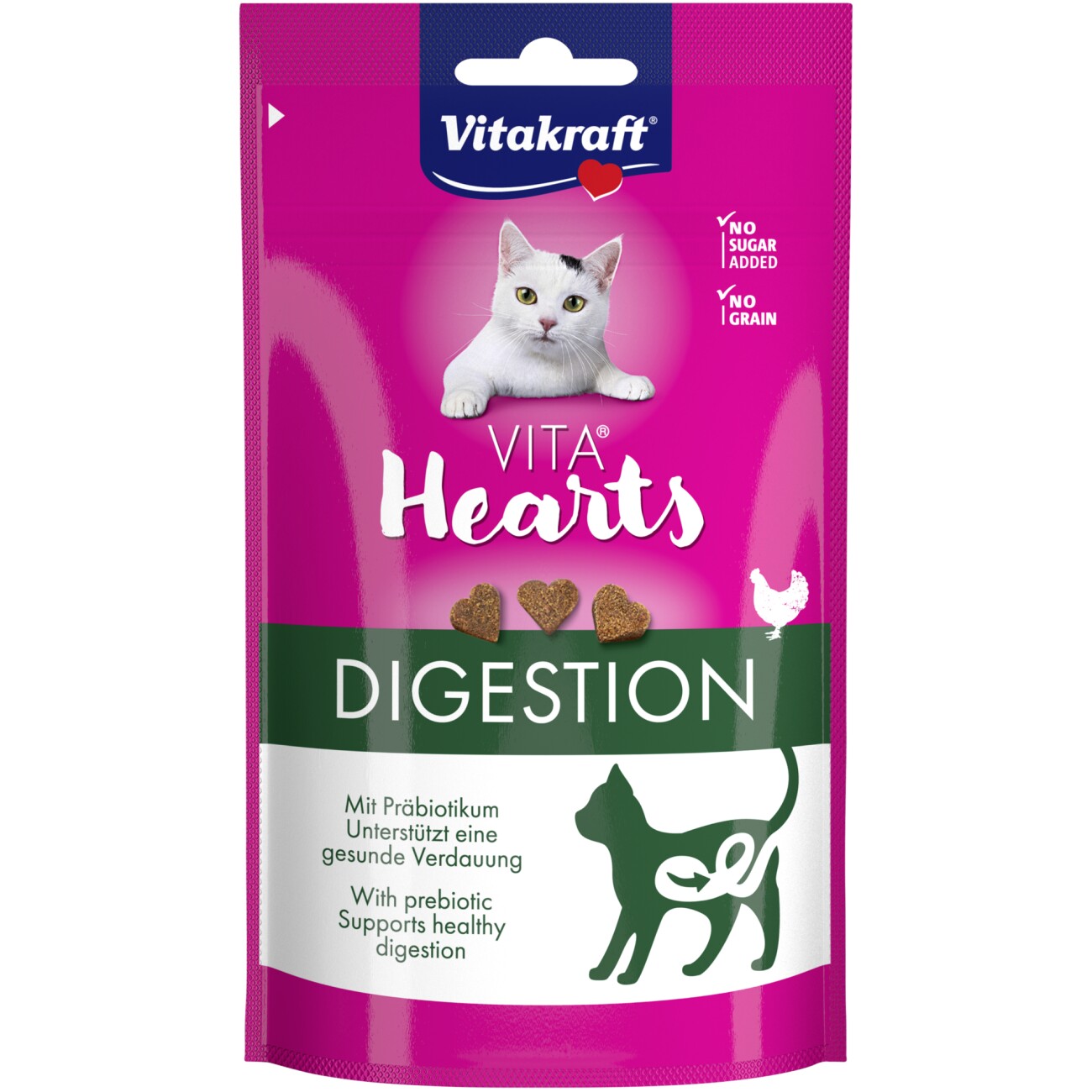 Vitakraft Nassfutter Katze Vita Hearts Digestion, Adult Huhn 9 x 40 g