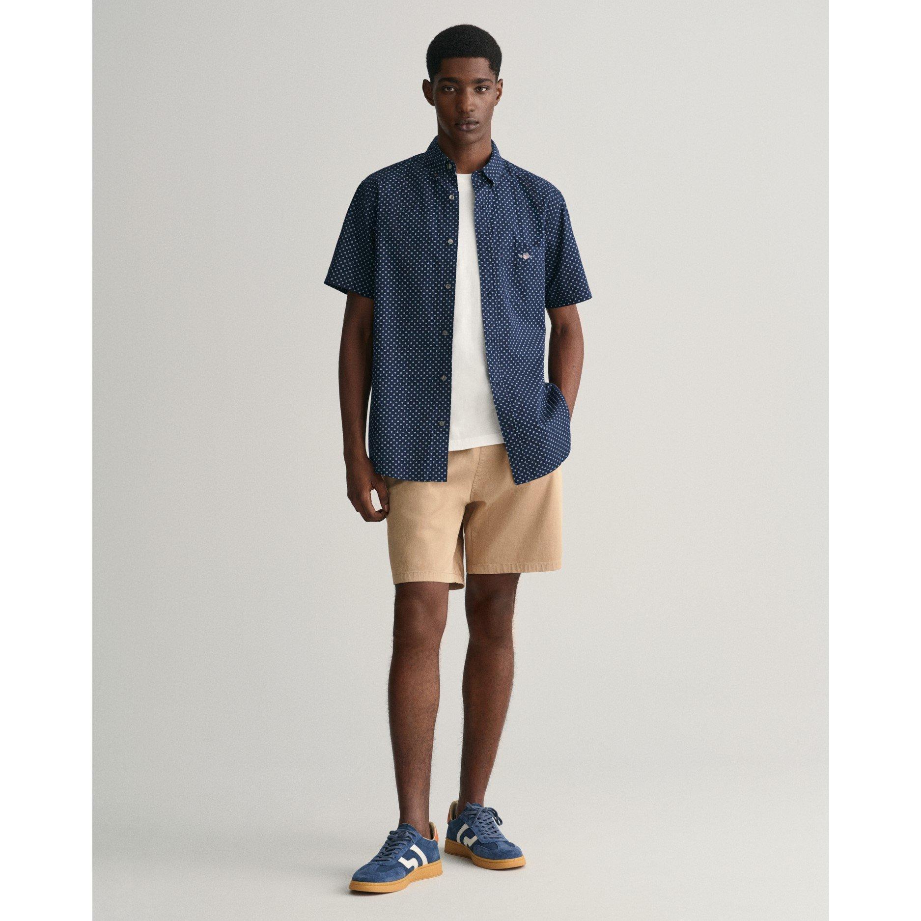 Gant REG MICRO PRINT SS SHIRT MARINE S