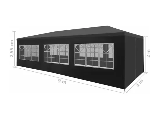 Tente de réception 3x9 m Anthracite