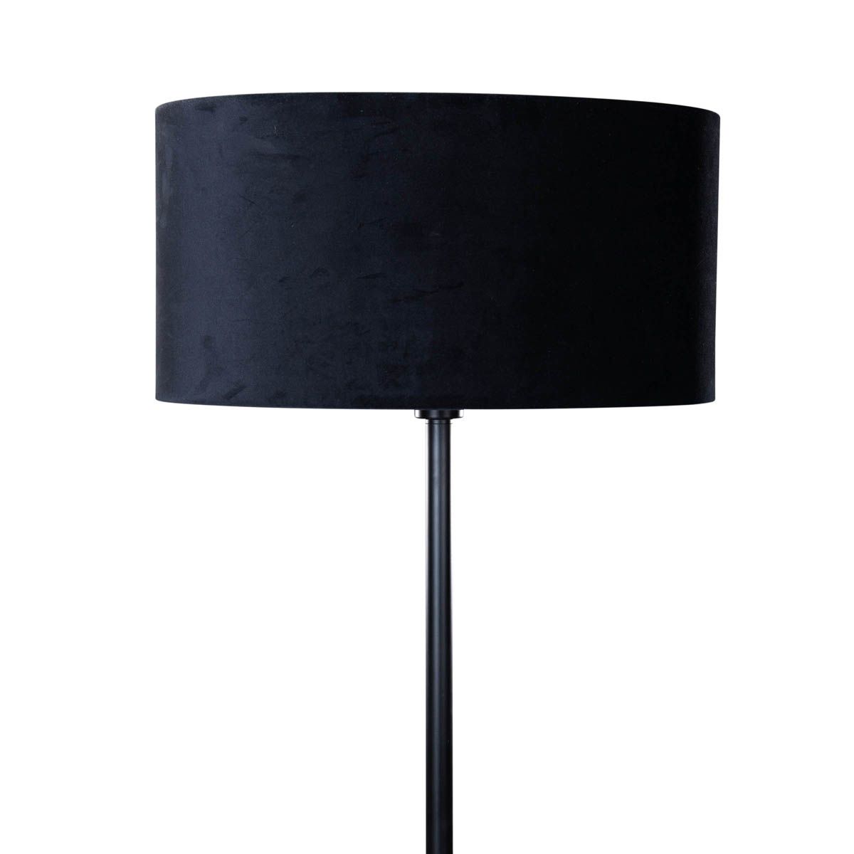 Vloerlamp zwart met ovale velours kap zwart 50cm - Simplo