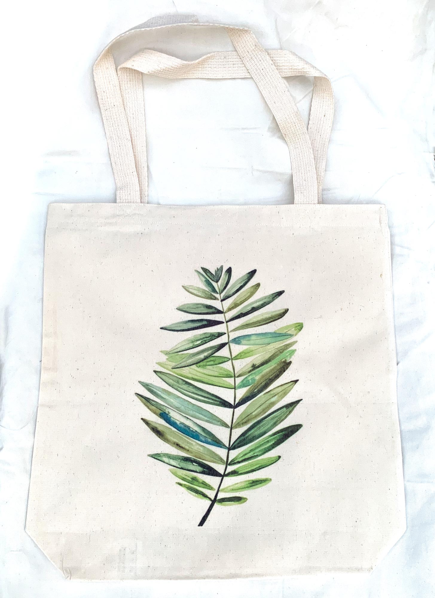 Stoffbeutel 'Blatt', weiß, H 40 cm, B 40 cm, L 9 cm günstig bestellen
