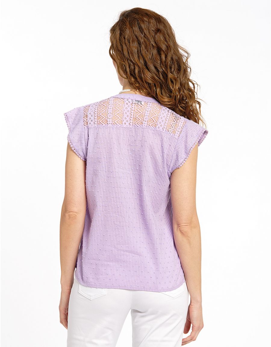 Top parme coton plumetis
