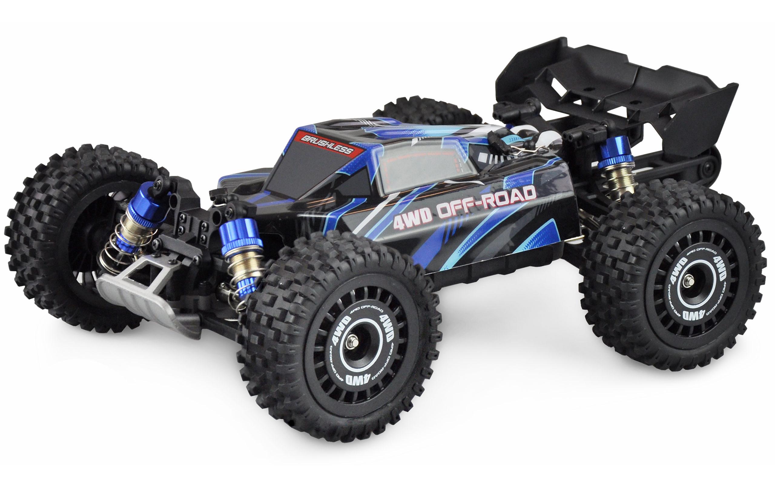 Buggy Hyper GO Brushless 4WD, Blau, 1:16, RTR<br>Off-Road RC Modellauto mit Allradantrieb und 60 km/h Höchstgeschwindigkeit