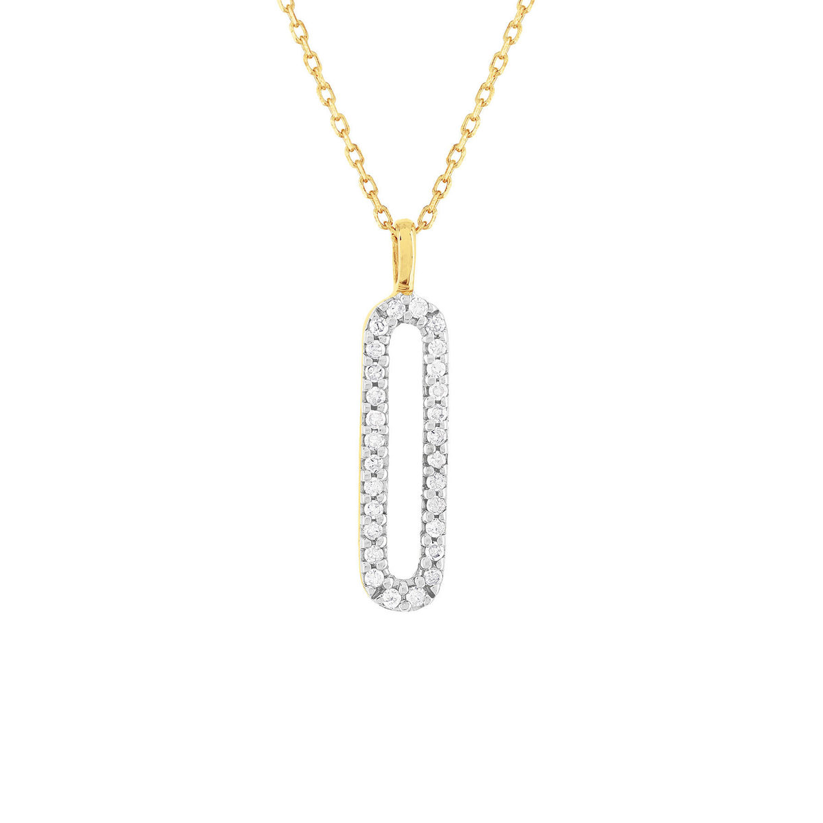 Collier or 375 2 tons diamants 45cm avec anneau de raccourcissement à 42 cm