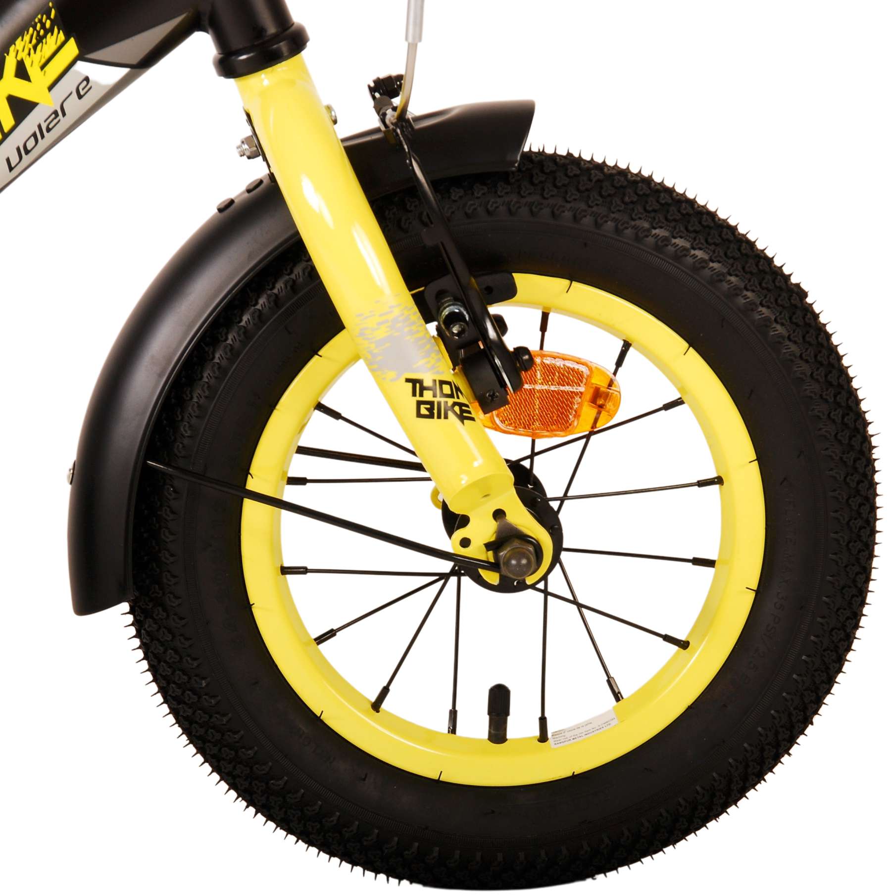 TPFSports Thombike Kinderfahrrad - Jungen - 12 Zoll - Rücktritt + Handbremse - Schwarz/Gelb