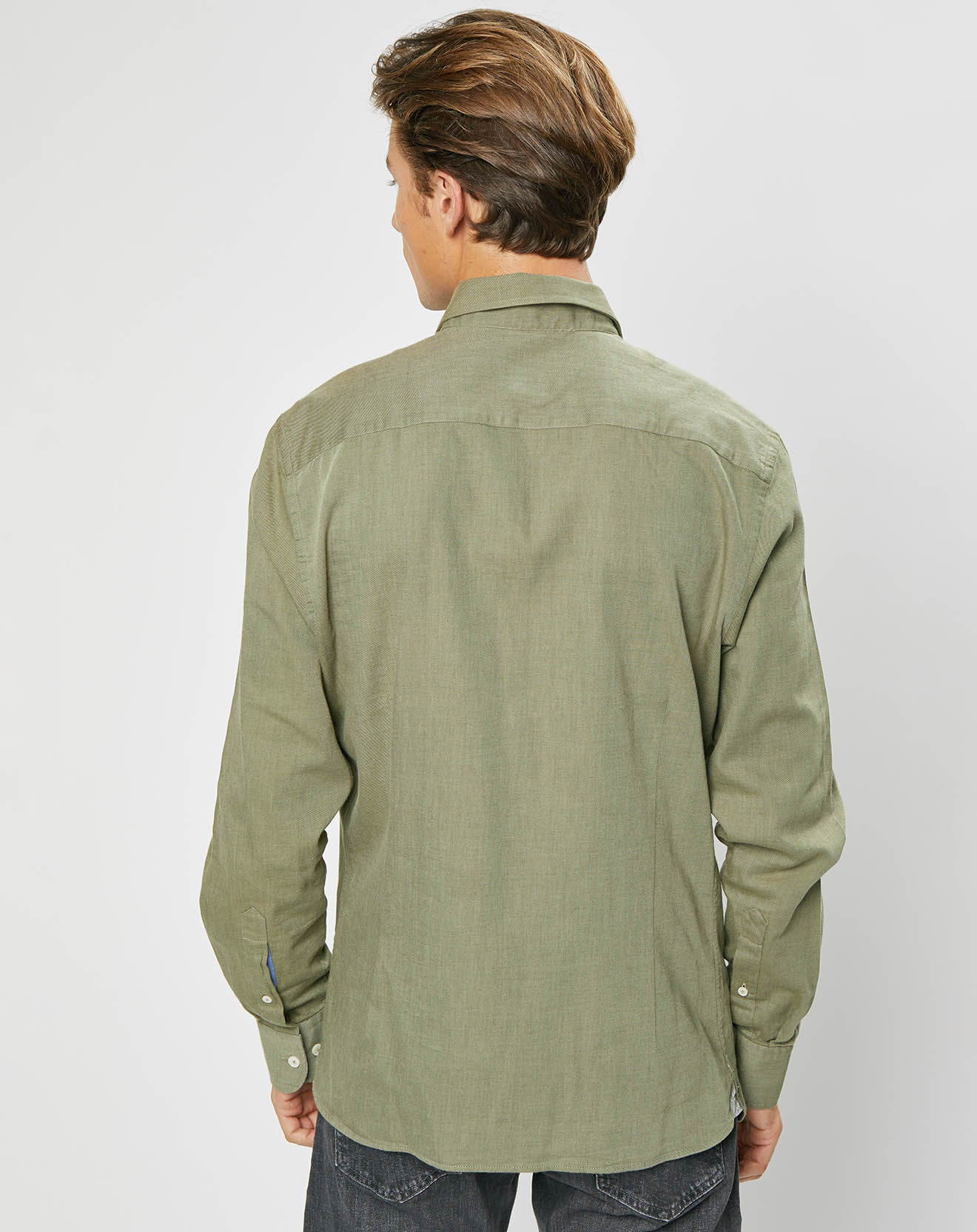 Hackett London Chemise Slim fit Trim Twil Sport kaki