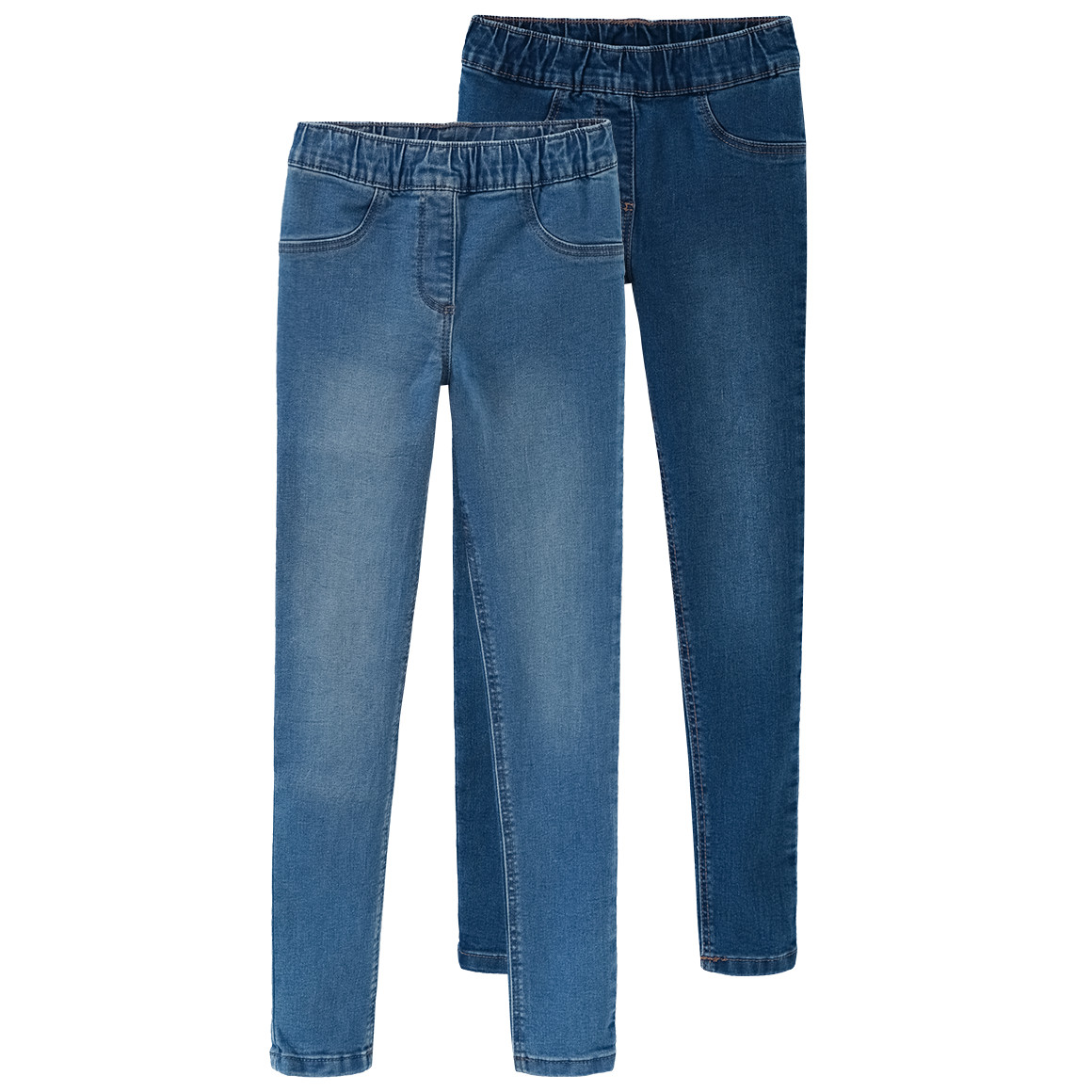 Famy 2 Mädchen Jeggings mit Stretch-Bund hellblau / dunkelblau