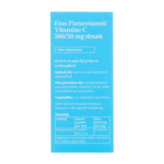 Etos Paracetamol/Vitamine C 500/50 mg Drank