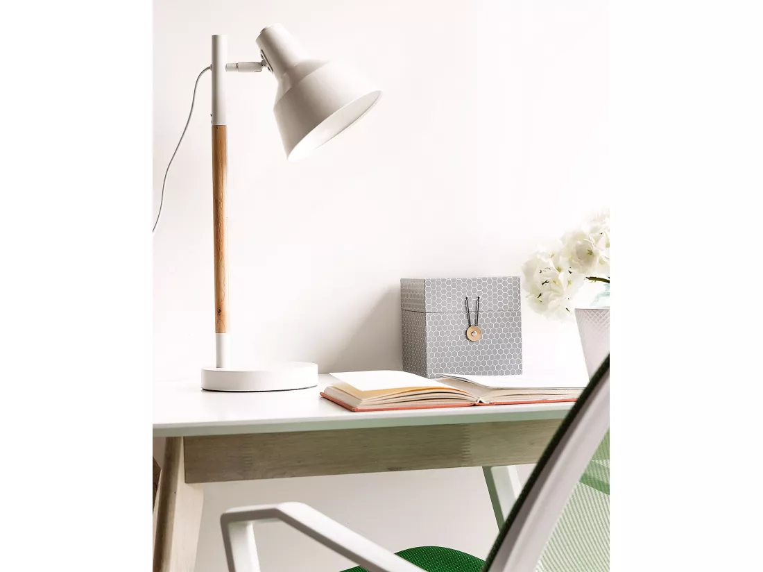 Lampe de bureau ALDAN Réglable Métal Blanc