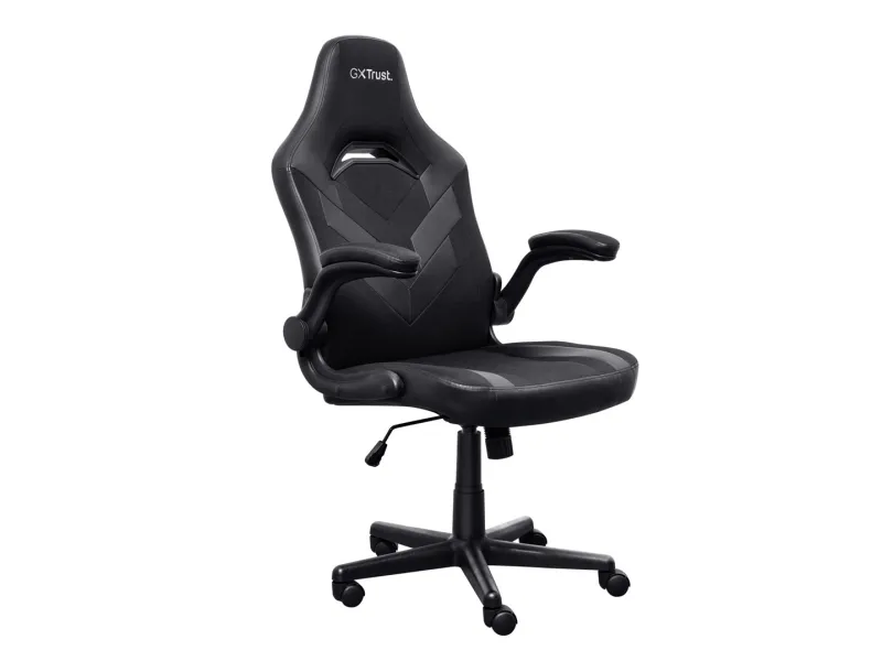 Trust GXT 703 RIYE - Spillestol - armstøtter - L-formet - vippe - drejeled - syntetisk læder, elastisk stof - sort