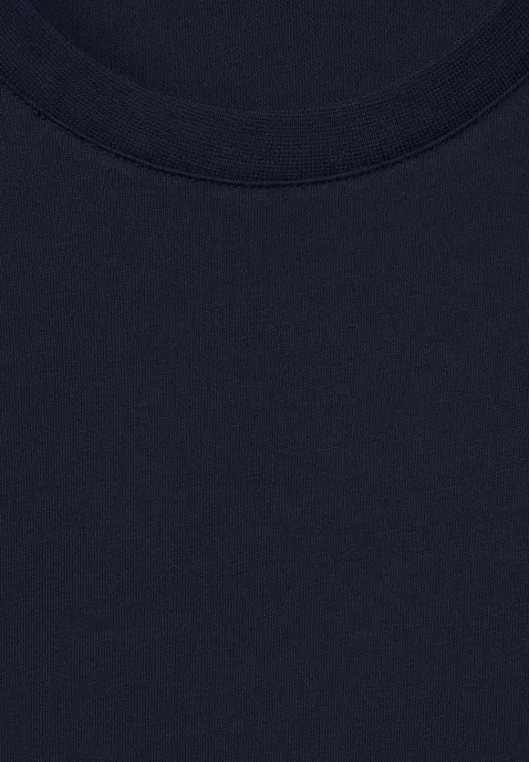 Basic T-Shirt in Unifarbe - deep navy blue