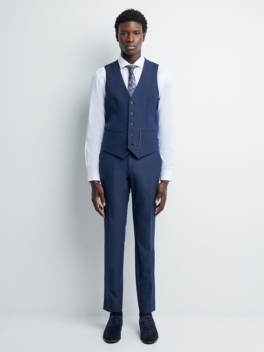 Gilet coordonnable en poly-viscose uni