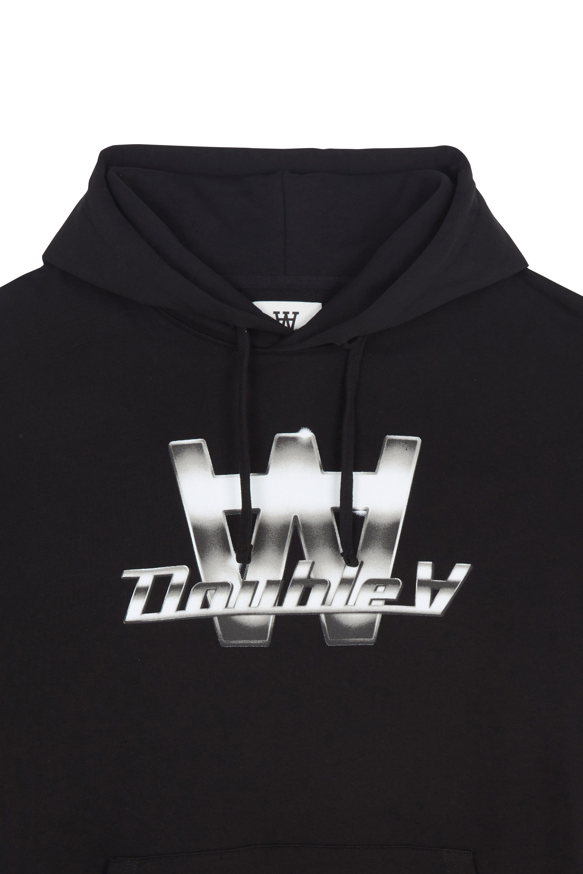 WOOD WOOD Hoodie Cass Chrome Combo Hoodie GOTS Noir