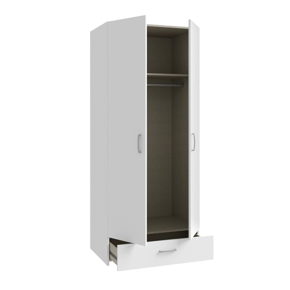 GARDEROBE SKUFFE HVIT 80CM SET