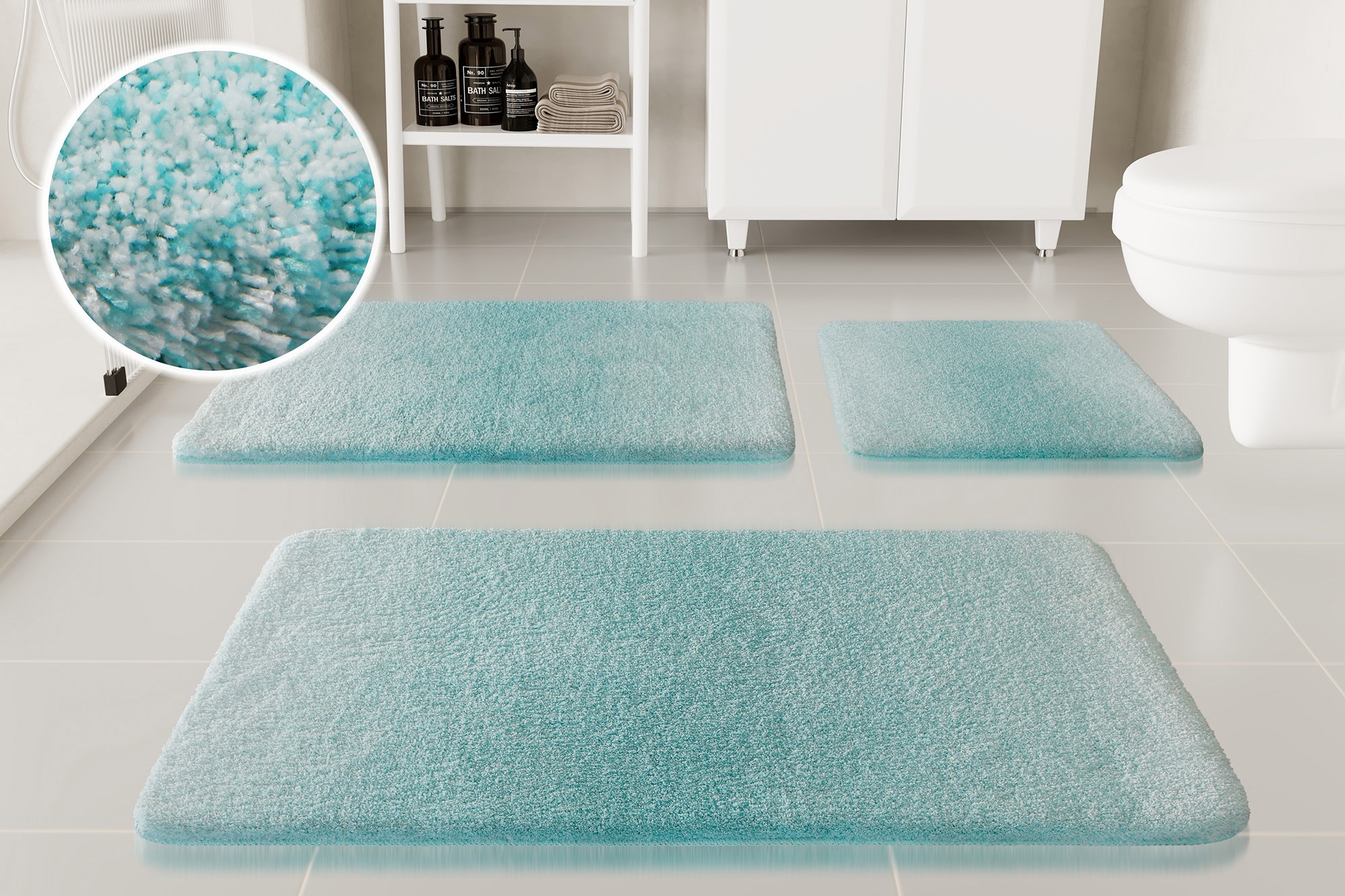 GOODproduct Badematte »Utta« Höhe 25 mm rutschhemmend beschichtet schnell trocknend Badteppich, getuftet, mit modernem Farbverlauf, flauschig, hochflor