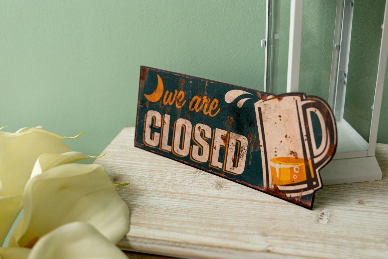 Metallschild - We are closed - 30x15 cm