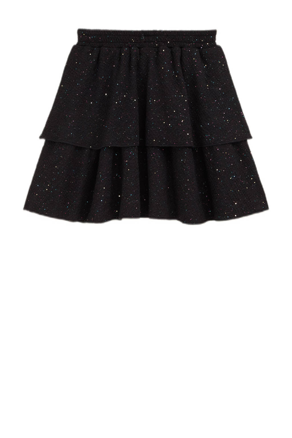 WE Fashion strokenrok glitter zwart