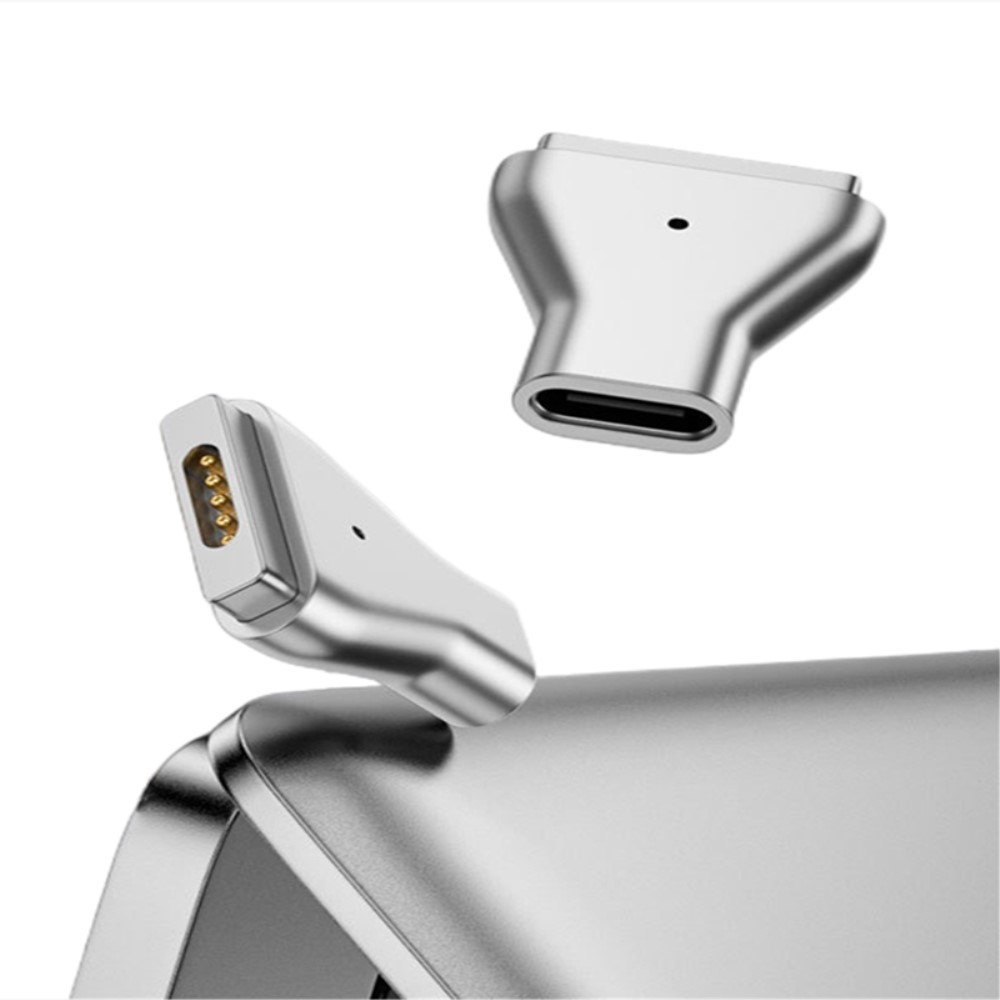 (5A/20V) MagSafe 2 auf USB C Lade Adapter mit Lichtindikator für MacBook Pro / Air - Silber