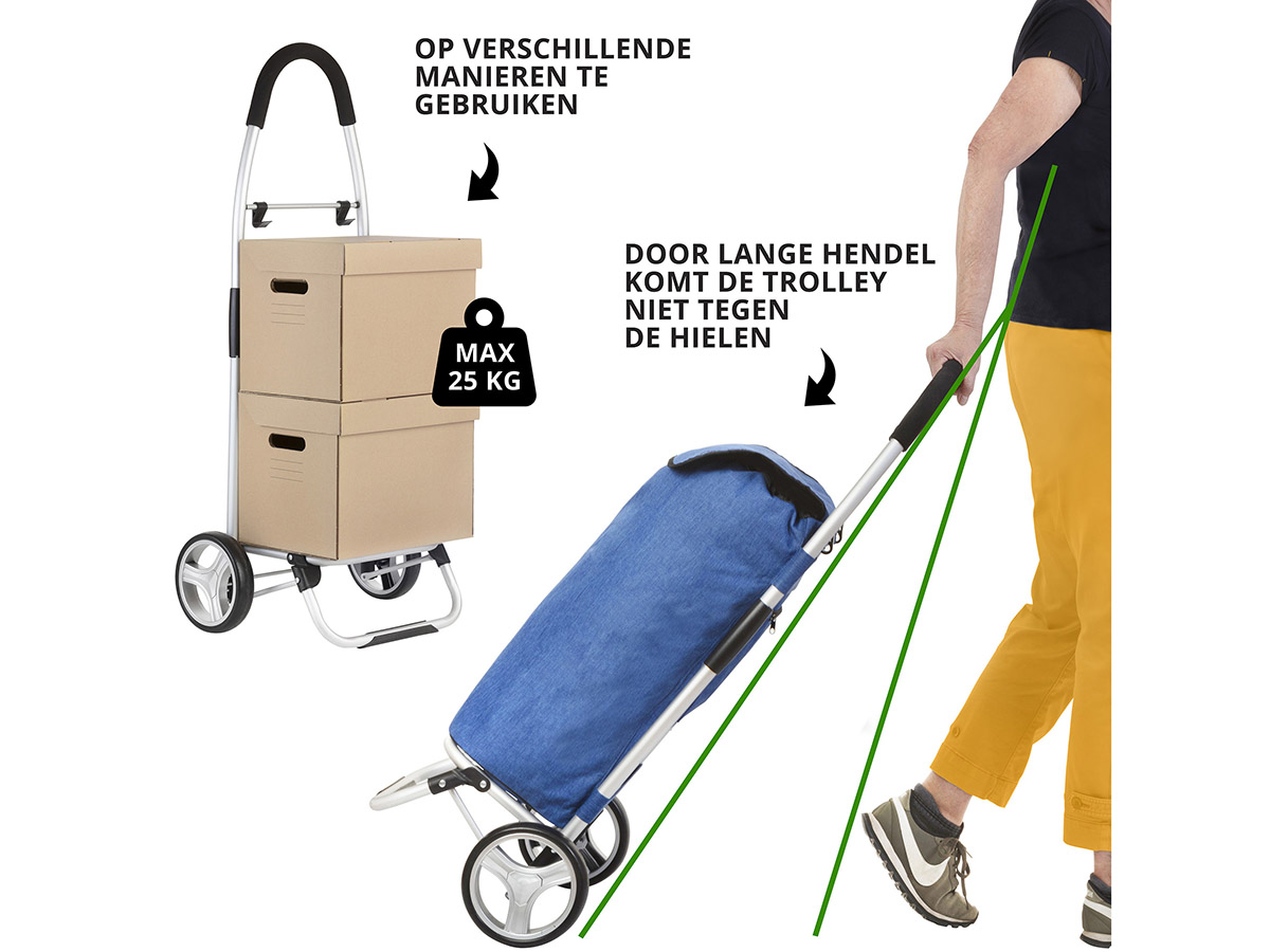 Cruiser 45 liter opvouwbare boodschappentrolley - Blue