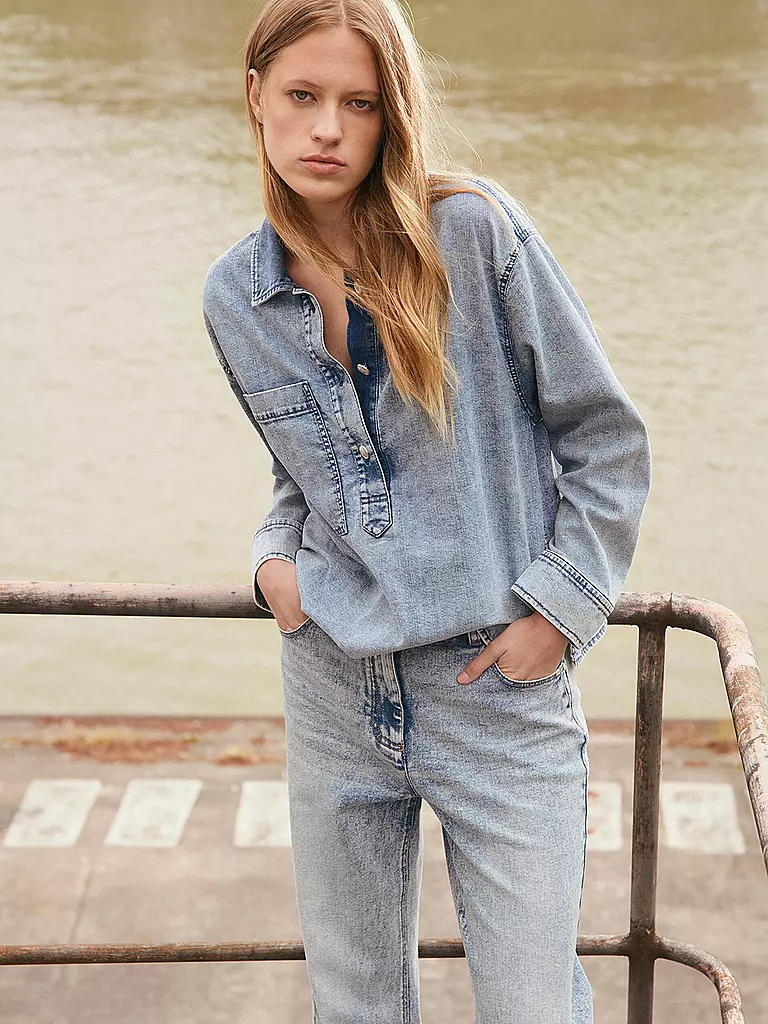 LUISA CERANO Jeansbluse blau