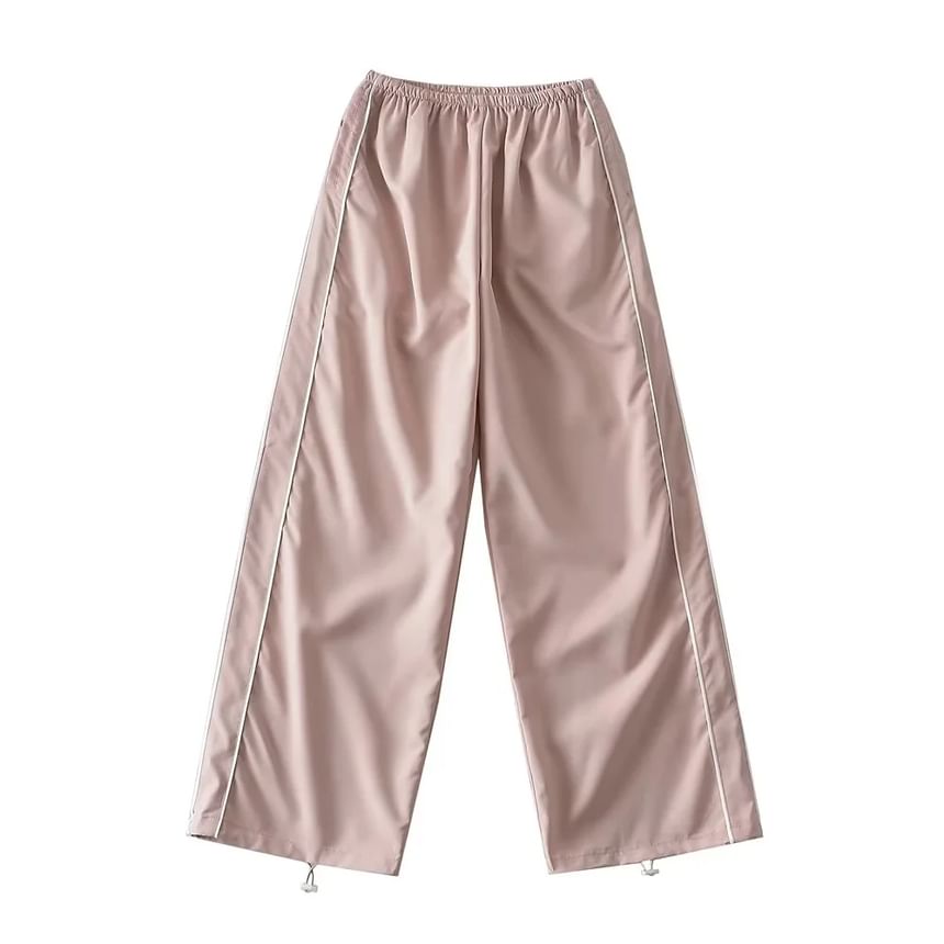 Florentine - Lage taille gestreepte losse wijde joggingbroek